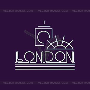 Creative London city logo in line style. Abstract - vector clip art