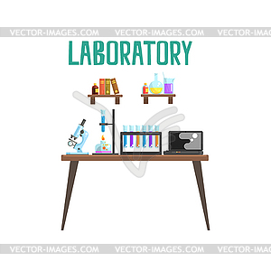 Modern laboratory workplace. Equipment for - vector clipart