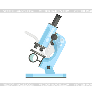 Flat of optical laboratory microscope in flat style - vector clipart