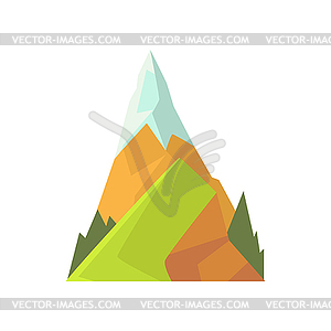 Cartoon summer or spring landscape scene of mountai - vector image