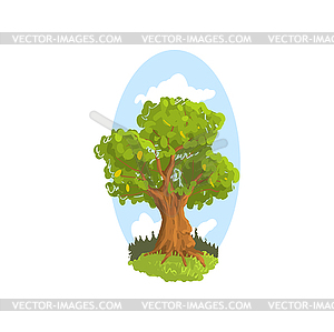 Landscape scene with forest or park tree. - vector clip art