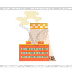 Power station, industrial building - vector image