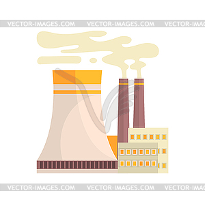 Thermal power station, industrial manufactury - vector clip art