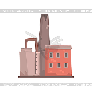 Industrial building factory or plant - vector image