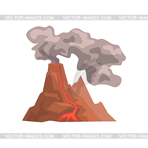 Fired up volcanic mountain with magma and hot - vector clipart