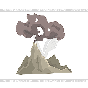 Volcano eruption, awakening dangerous vulcan with - vector clipart