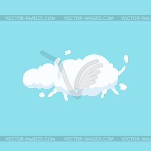 Fluffy cloud in bizarre shape of behemoth. Funny - vector image