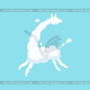 Cartoon fluffy cloud in giraffe shape. White - royalty-free vector image