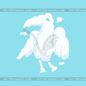 Cloud in bizarre shape of eagle on blue. - vector clip art