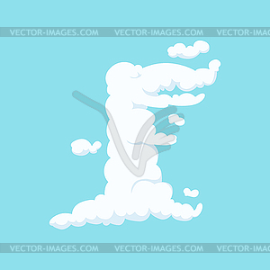 Funny cloud in form of crocodile. Children - vector clip art