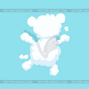 Cute cartoon bear silhouette in shape of white - vector image