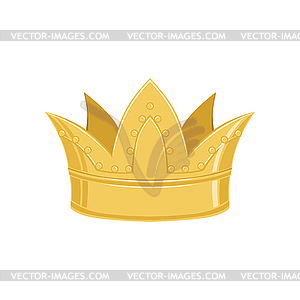Золотая древняя корона, классический геральдический имперский знак - векторное графическое изображение