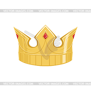 Golden ancient crown with precious stones, classic - royalty-free vector image