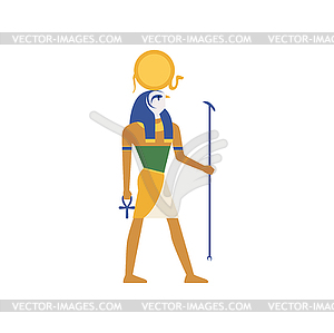 Ra, god of sun, Egyptian ancient culture - vector image