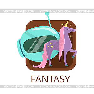 Fantasy cinema genre, symbol for cinema or - vector image