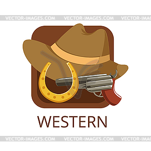 Western cinema genre, symbol for cinema or - vector clipart / vector image