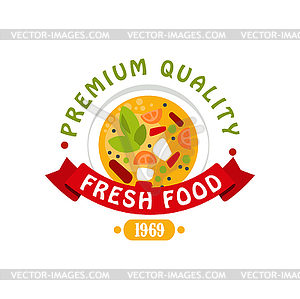 Premium quality 1969, fresh food logo template, - vector clipart