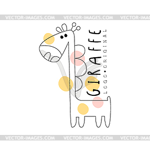 Giraffe logo origina, animal badge easy editable fo - vector clip art