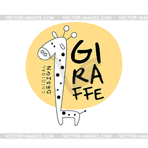 Giraffe logo original design, stylized wild animal - vector clipart / vector image