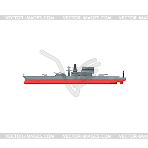 Colored icon of large military tanker. Ship with - vector image