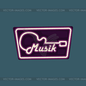 Music retro street signboard, vintage neon banner - vector clip art