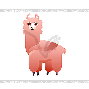 Alpaca stylized geometric animal low poly design - vector clipart