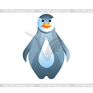 Penguin bird, stylized geometric animal low poly - vector image