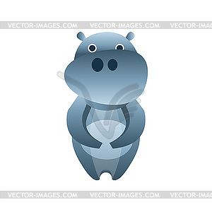 Cute hippo, stylized geometric animal low poly - vector clip art