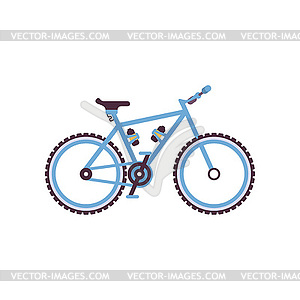 Синий велотренажер, современный велосипед - графика в векторе