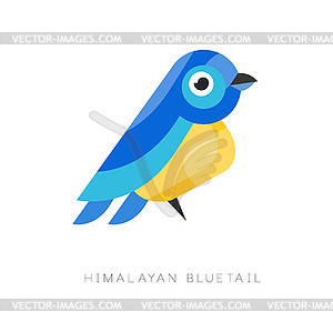 himalayan bluetail. Красочная птица из - изображение в векторном формате