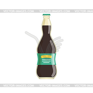 Natural grape juice in glass bottle with label. - vector image