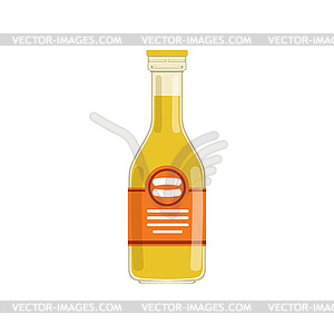 Fresh orange juice or lemonade in glass bottle - vector image