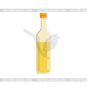 Glass bottle of natural olive or sunflower oil. - vector image