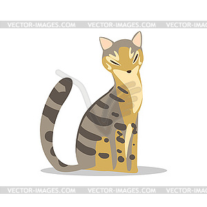 Beautiful gray cat with tabby pattern, light brown - vector image