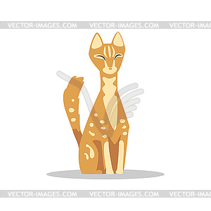 Красная короткошерстная кошка со светлыми пятнами на теле и - изображение в векторном формате