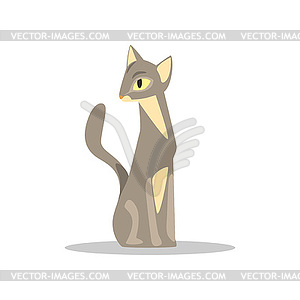 Elegant short-haired cat with gray-beige color and - vector image