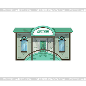 Small modern city building facade - vector image