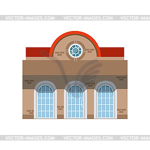 Store shop front window building, public building - vector image