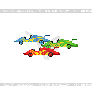 Motorsports race cars, Singapore Formula One race - vector clipart