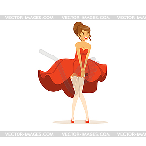 woman in red dress clipart