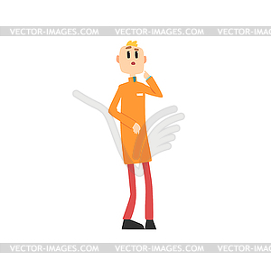 Scientist, engineer or astrophysicist cartoon - vector image