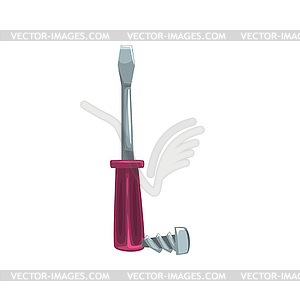 Creative letter L in form of screwdriver with purpl - vector image