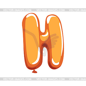 Orange letter H of English alphabet in shape of - vector clipart