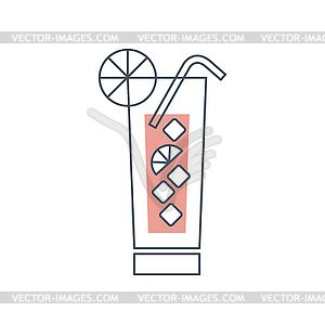 Fresh mojito cocktail with ice, slice of lime and - vector clipart