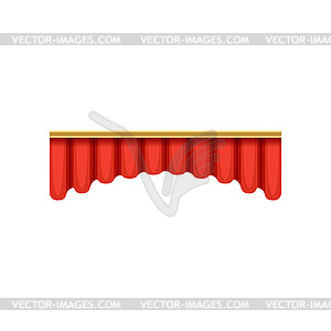 Red silk or velvet pelmets for theater stage or - vector image