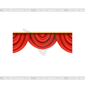 Detailed red silk or velvet pelmets for theater - vector image