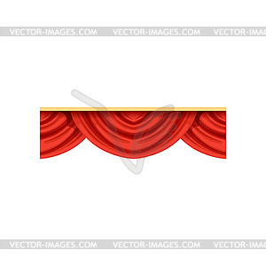 Flat cartoon design element of red pelmets border - vector clipart