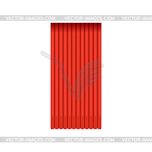 Vintage red silk or velvet back theatrical curtain - vector clip art