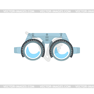 Trial frame for checking patient vision, - vector image