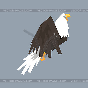 North American Bald Eagle character, symbol of USA - vector clip art